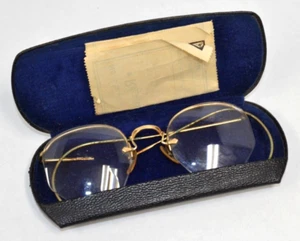 Antiker B&L Rahmen mit Golddrahtrand nur 1/10 12K Gold gefüllt mit Etui - Bild 1 von 7