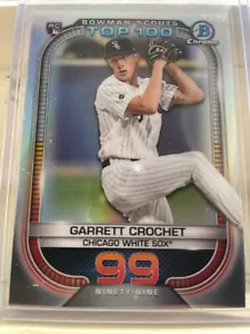 Garrett Crochet 2021 Bowman Chrome Scouts Top 100 , #BTP-99 , Chicago White Sox - Picture 1 of 2