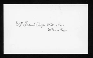 Branse Burbridge DEC. WWII UK RAF Fighter Pilot Ace-21V Signed 3x5 Card E28074 - Foto 1 di 1