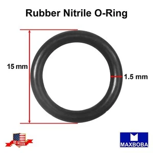 Paquete de 5 juntas tóricas de goma nitrilo 15x1.5 mm NBR sellado aceite resistente al calor - Imagen 1 de 3