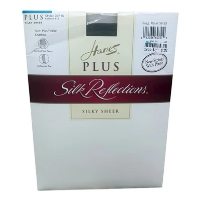 Pantimedias Hanes Silk Reflections Control Top Plus Petite 1998 carbón 00P16 Foto 1 de 2