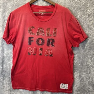True Religion Shirt Herren XL rot bestickt California Logo Grafik T-Shirt Tee - Bild 1 von 6