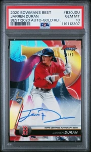 2020 Bowman’s Best Jarren Duran Rookie Auto Gold /50 PSA 10 Red Sox #B20JDU - Picture 1 of 2
