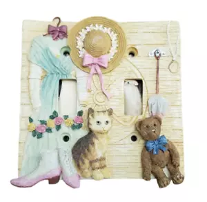 Lightswitch Wallplate Cover Plus Screws Any Room Multi Color Cat Bear Hat - Picture 1 of 5