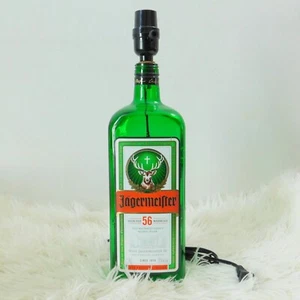 Jagermeister 1,75L Grünglas Flaschenlampe mit Kork Top Takes Standard E27 Glühbirne - Bild 1 von 8
