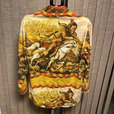 Vintage1950’s Wesco Reltex Native Americans Hunting Western Cotton Handmade - Image 1 of 4