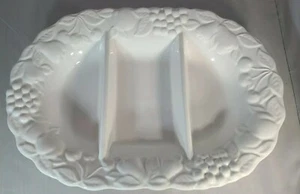 Vtg Divided 3 Section Serving ,Large Tray Platter Raised Fruit made in Portugal - Picture 1 of 4