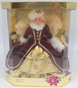 Barbie Felices Fiestas Muñeca 1996 Edición Especial Rojo Dorado Vestido 15646 Nuevo en Caja Nuevo - Imagen 1 de 10