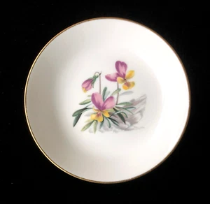 Vintage Royal Worcester ALPINE FLOWERS Ashtray or Coaster, Made in England - Picture 1 of 9