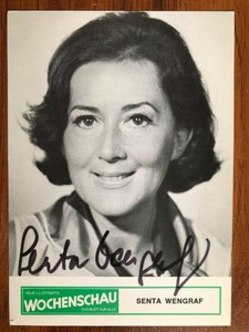Senta Wengraf Actress. Photo Autograph Hand Signed Authentic 15 x 10 cm