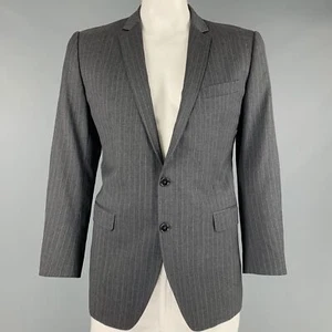 DOLCE & GABBANA Misura 42 Grigio Bianco Gessato Lana Vergine Sport Cappotto - Foto 1 di 6