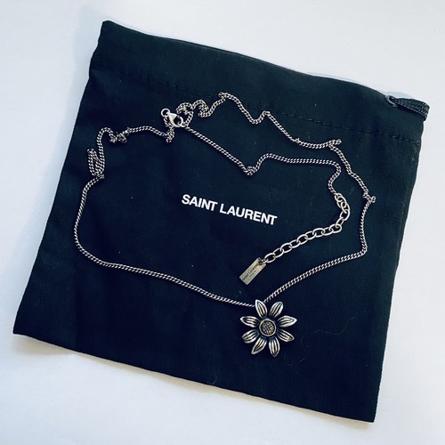 SAINT LAURENT (YSL) YSL Yves Saint Laurent Collana tono argento fiore