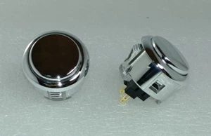 Japan Sanwa Metallic Silver Buttons x 2 pieces OBSJ-30-AG Video Arcade Parts - Picture 1 of 6