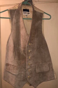 Vintage Stanley Blacker Wildleder Bankers Weste 42 lang hellbraun Kostüm Western Leder - Bild 1 von 6