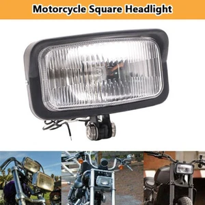 Square Headlight Head Lamp Solid steel Motorcycle Fits For Harley Custom AU - Picture 1 of 12