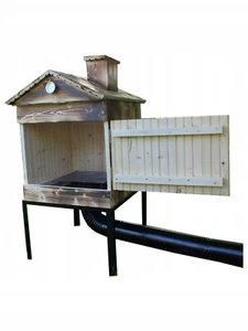 Räucherofen Räucherkammer Smoker Feuerkammer Garten Gebratennes Holz 50x50x111cm - Bild 1 von 8