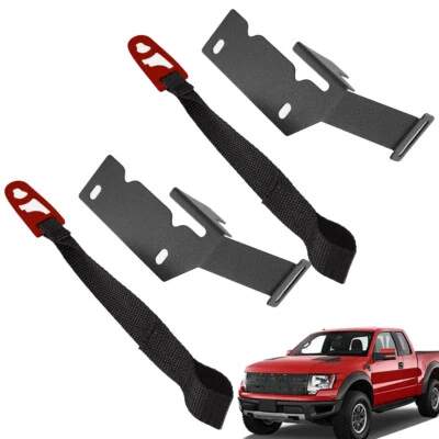 2 Set Rear Seat Quick Latch Release Kit Black Strap For Ford F150 F250 F350 - Изображение 1 из 4