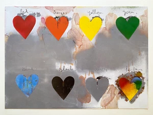 JIM DINE RARE VINTAGE POP ART OFFSET LITHOGRAPH PRINT FRENCH POSTER HEARTS 1970 - Picture 1 of 12