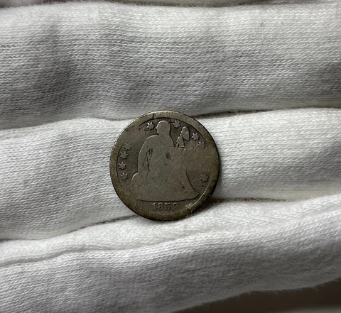 1859-S Seated Liberty Dime - Very Rare San Francisco Mintage - KEY Date Issue! Cover