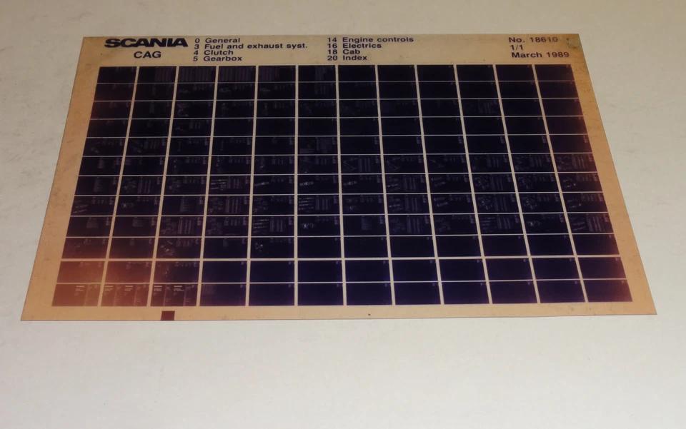 Catalogo Parti Scania CAG Camion Stand 03/1989 - Immagine 1 di 1