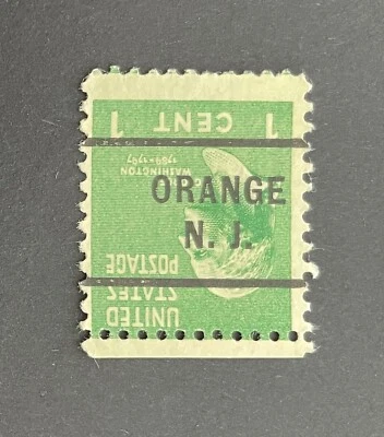 Orange, New Jersey Type 255 INVERT Precancel - 1 cent  Prexie U.S. #804 - NJ - Image 1 of 2