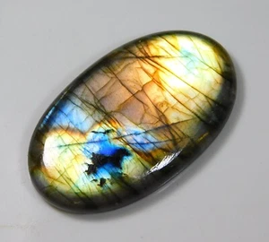 111 Ct Natural Multi Purple Fire Labradorite Oval Cabochon Gemstone DG=01 - Picture 1 of 5