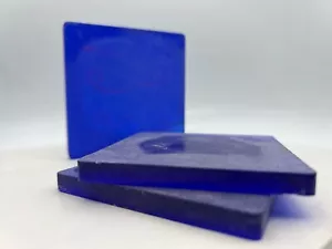 Premium Square Ultramarine Color Optic Glass - Jewelry making, raw glass - Picture 1 of 8