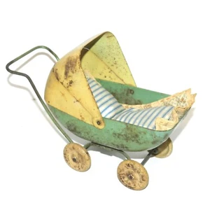 Vintage Baby Doll Buggy Carriage Pressed  Steel - Picture 1 of 11