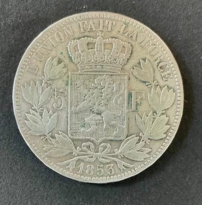 Belgique - Léopold Ier - Très Jolie Monnaie 5 Francs 1853 - Tête Nue (2) - Bild 1 von 2