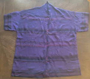 VINCE TEXTURE STRIPE LONG LINE WOOL CARDIGAN, Purple, Size M/L, MSRP $445 - Picture 1 of 7