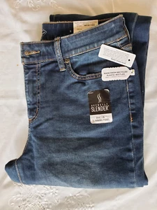 St. Johns Bay Damenjeans 6 blau Secretly Slender Straight Mid Rise Stretch neu mit Etikett - Bild 1 von 4