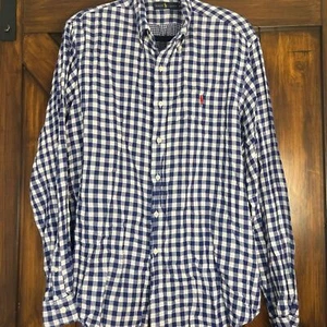 Ralph Lauren blau kariertes Langarmhemd mit Knopfleiste Herren XXL - Bild 1 von 12