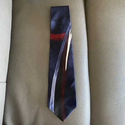 Corbata de seda Via Manzoni gris con multicolor 100 % seda 4 pulgadas EE. UU. Foto 1 de 4