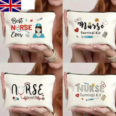 Krankenschwester Make-up Canvas Tasche Survival Kit kleine Reisetasche Mehrzweck Krankenschwester Geschenk UK