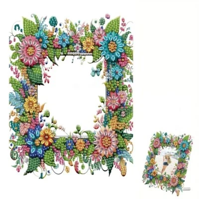 Floral Picture Frame And Stand Acrylic Diamond Painting Art COPLETED, SEALED - Image 1 of 4