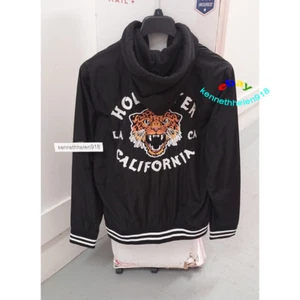 HOLLISTER GRAPHIC KAPUZEN BOMBER JACKE MANTEL SCHWARZ HERREN GR XL - Bild 1 von 14