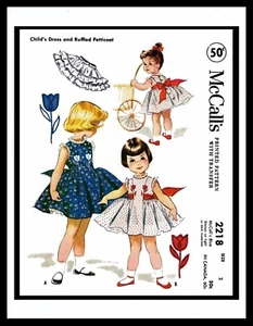 McCall's 2218 TANZKLEID GEHROCK Schnittmuster Playsuit PETTICOAT Kleinkind Gr. *2* - Bild 1 von 5