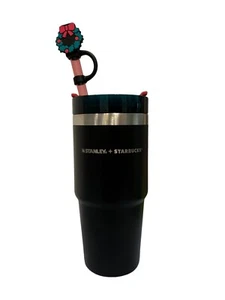 Starbucks x Stanley Korea 2023 X-Mas schwarz 16oz Tumbler mit Topper ~ Neu mit Etikett ~ US-VERKÄUFER - Bild 1 von 13