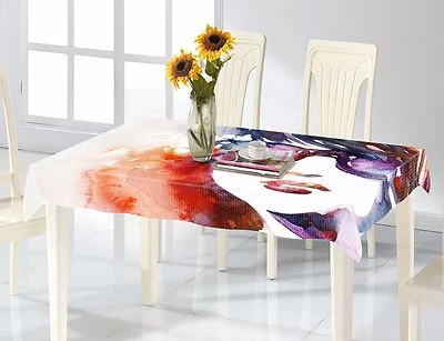 3D Girl Face 6 Tablecloth Table Cover Cloth Birthday Party AJ WALLPAPER UK Lemon - Image 1 of 4