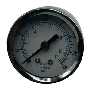 PRESSURE GAUGE K4515N18160 - KC102158160 1.5"DIAMETER 1/8"NPT-CBM, 0-160PSI/BAR - Picture 1 of 9
