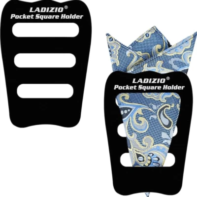 Paquete de 2 soportes cuadrados organizadores de bolsillo cuadrados de bolsillo para hombres preplegados Foto 1 de 4