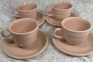 Fiestaware, Set of 4 Tea Cups & Saucers Pink- Retired - Picture 1 of 10