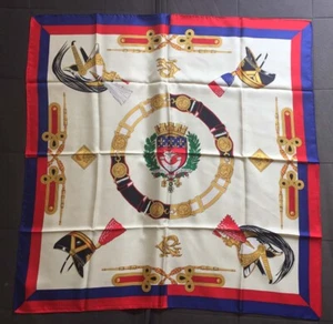 Foulard Scarf ANDRE CLAUDE CANOVA Fluctuat nec mergitur Devis de Paris 100% SILK - Picture 1 of 7