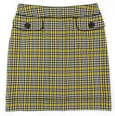 Harold’s Lined Plaid Skirt Brown / Yellow / White Size 4 MINT! - Image 1 of 4