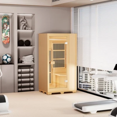 Sauna Legno a Infrarossi Lontani 1140 W Sauna Spa per Casa per Una Persona - Immagine 1 di 4