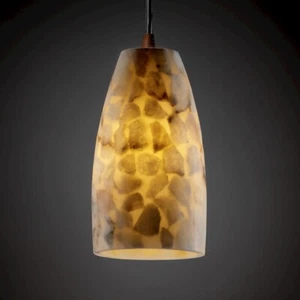 Justice Design Alabaster Rocks! SM 1-LT Pend Tall BZ - ALR-8816-28-DBRZ - Picture 1 of 1