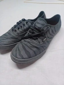 Women's +mans Vans sneakers Black Zebra print Size Mens 8 Women's 9.5 - Picture 1 of 10
