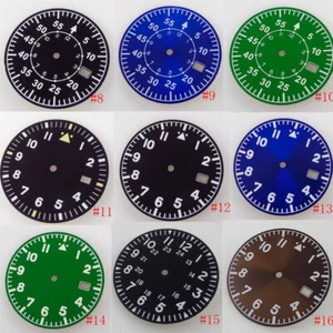 33,6mm esfera azul verde negro marcas luminosas ajuste estilo piloto movimiento NH35 NH36 - Imagen 1 de 19