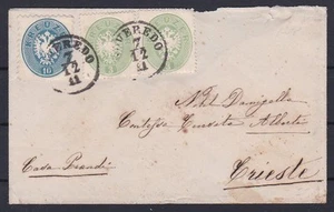 1863 Brief mit Buntfrankatur Attest 1 Kreuzer ÜBERFRANKIERTE RARITÄT - Picture 1 of 4