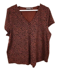 Sussan Top Womens Animal Print Size L Short Sleeve - Picture 1 of 6